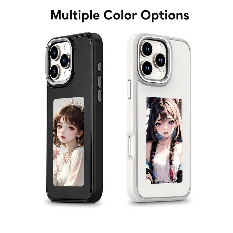 Чехол для iPhone 15 14 17 Pro Max с NFC, пассивным 4-цветным E-Ink дисплеем, возможностью самостоятельной настройки фото и изображения, смена изображения одним нажатием. (art.: 3920db154e083) - 3920db154e083