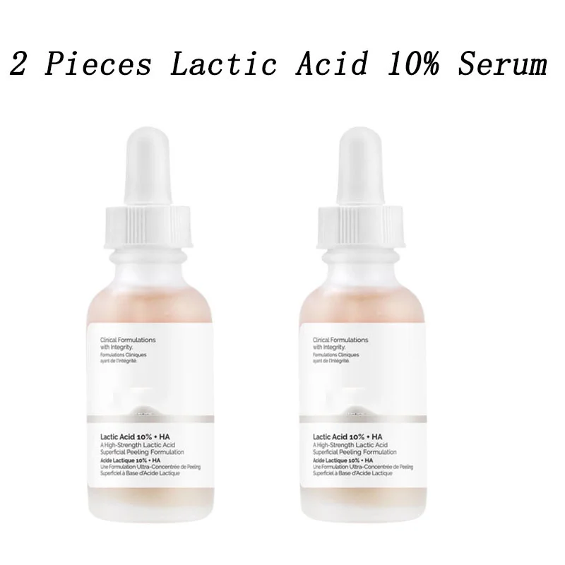 

2PCS Lactic Acid 10% + HA Serum Mild Facial Exfoliating Mouth Closing Brightens Gentle Acne PoresRepair Face Care 30ml