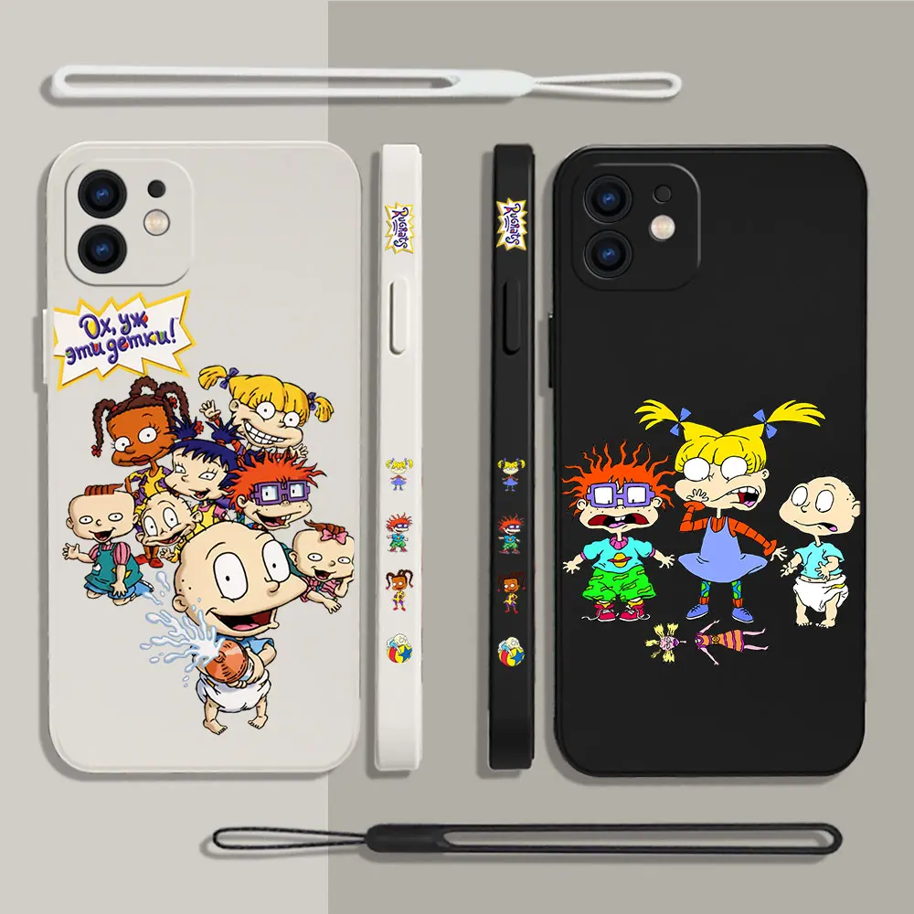 

Cartoon Rugarts Phone Case For iPhone 14 13 12 11 Pro Max Mini X XR XS SE20 8 7 Plus 6 6S Plus Silicone Cases with Hand Strap