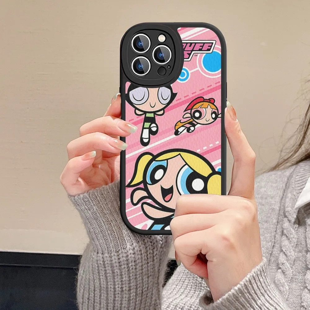 Cute Cartoon P-Powerpuff Girls Mobile Phone Case Hard Leather For IPhone 16 15 14 13 12 11 Pro Max Xs X Xr 7 8 Plus Fundas