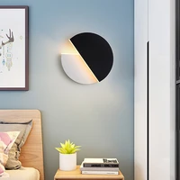 led wall lamp creative nordic post modern living room bedroom bedside light corridor aisle round rotatable decorative lamp
