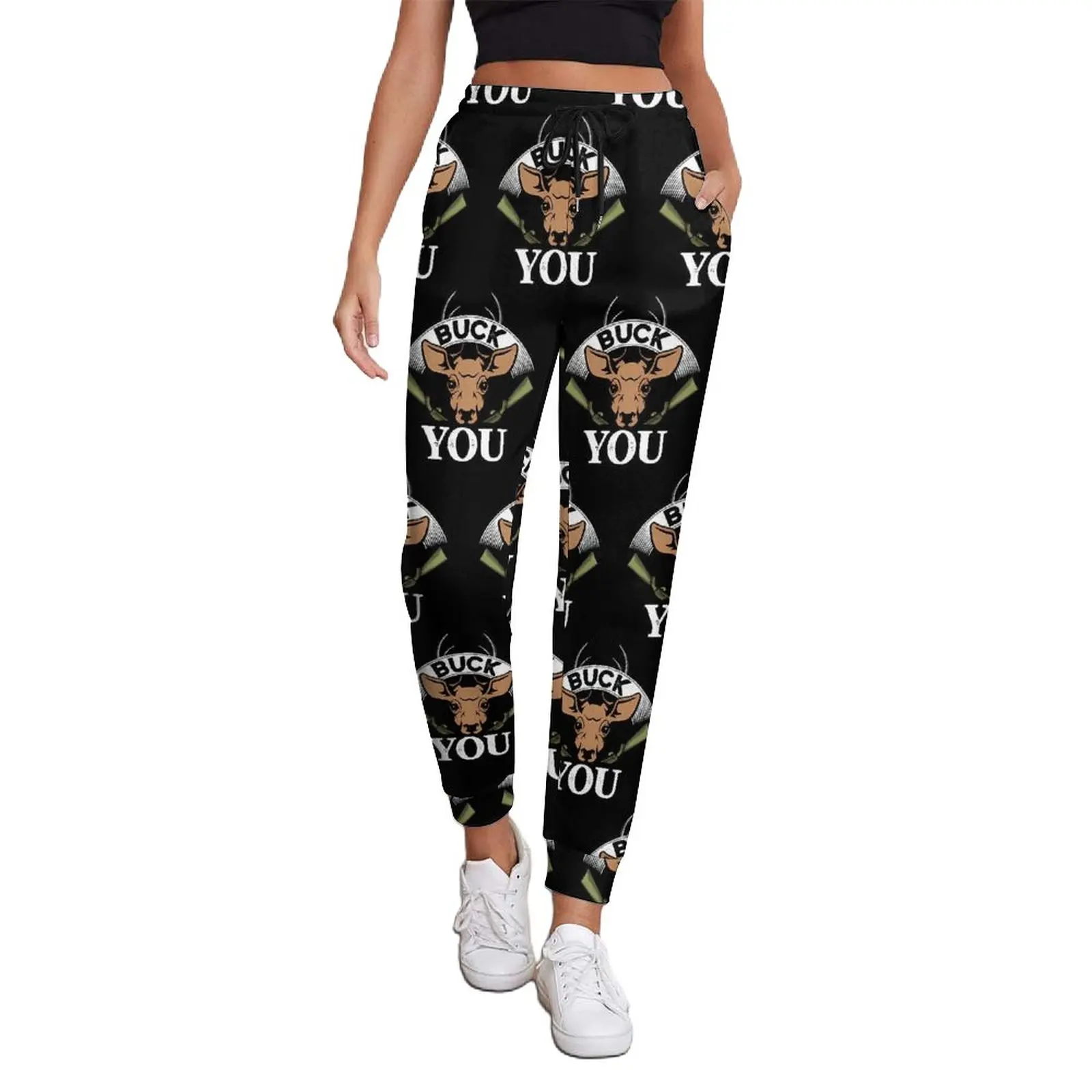 

Fun Deer Jogger Pants Hunting Buck You Aesthetic Sweatpants Spring Women Trendy Pattern Big Size Trousers Birthday Present