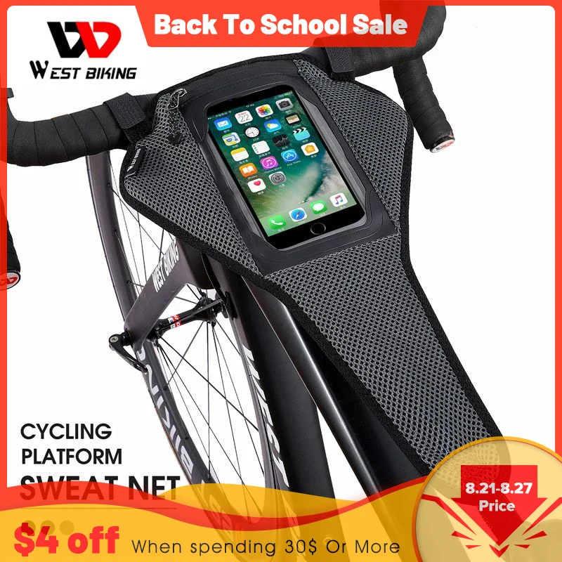 WEST BIKING Bike Trainer Sweatbands With Phone Pouch Case Ho