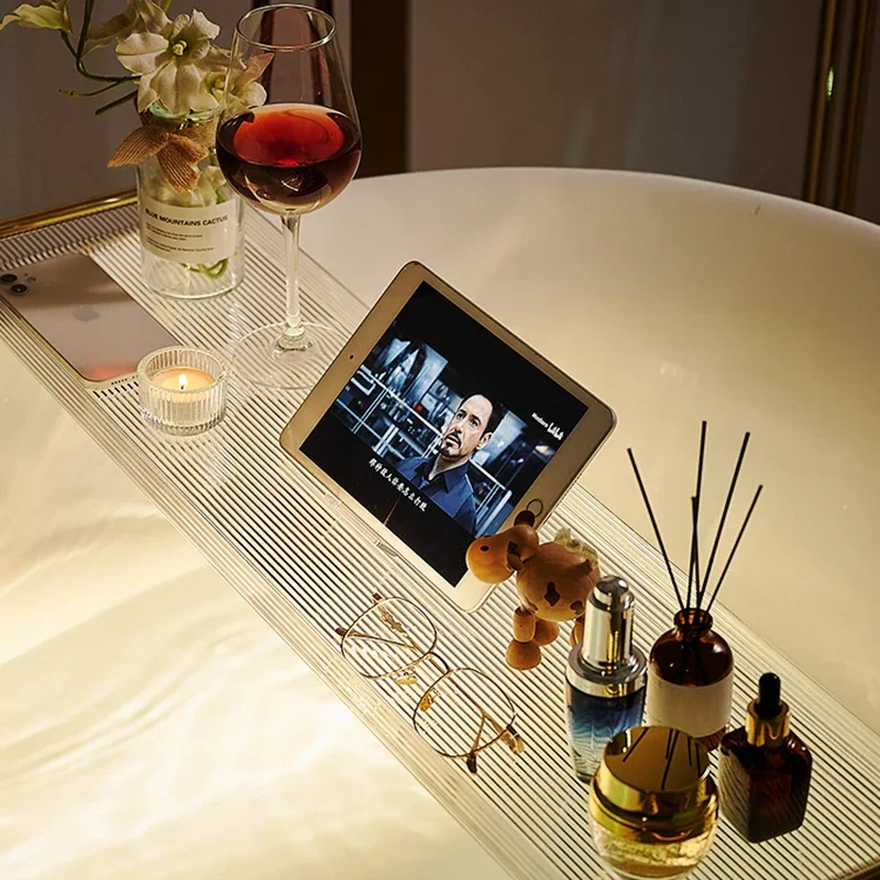 Роскошная акриловая полка для поддонов ванн стол ванной Caddy поддон душа