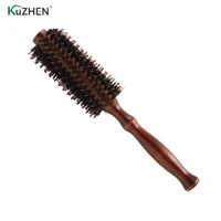 1 pcs wooden round hairdressing hairbrush 3 size available antistatic heat resistant diy boar bristle hair curl brush salon