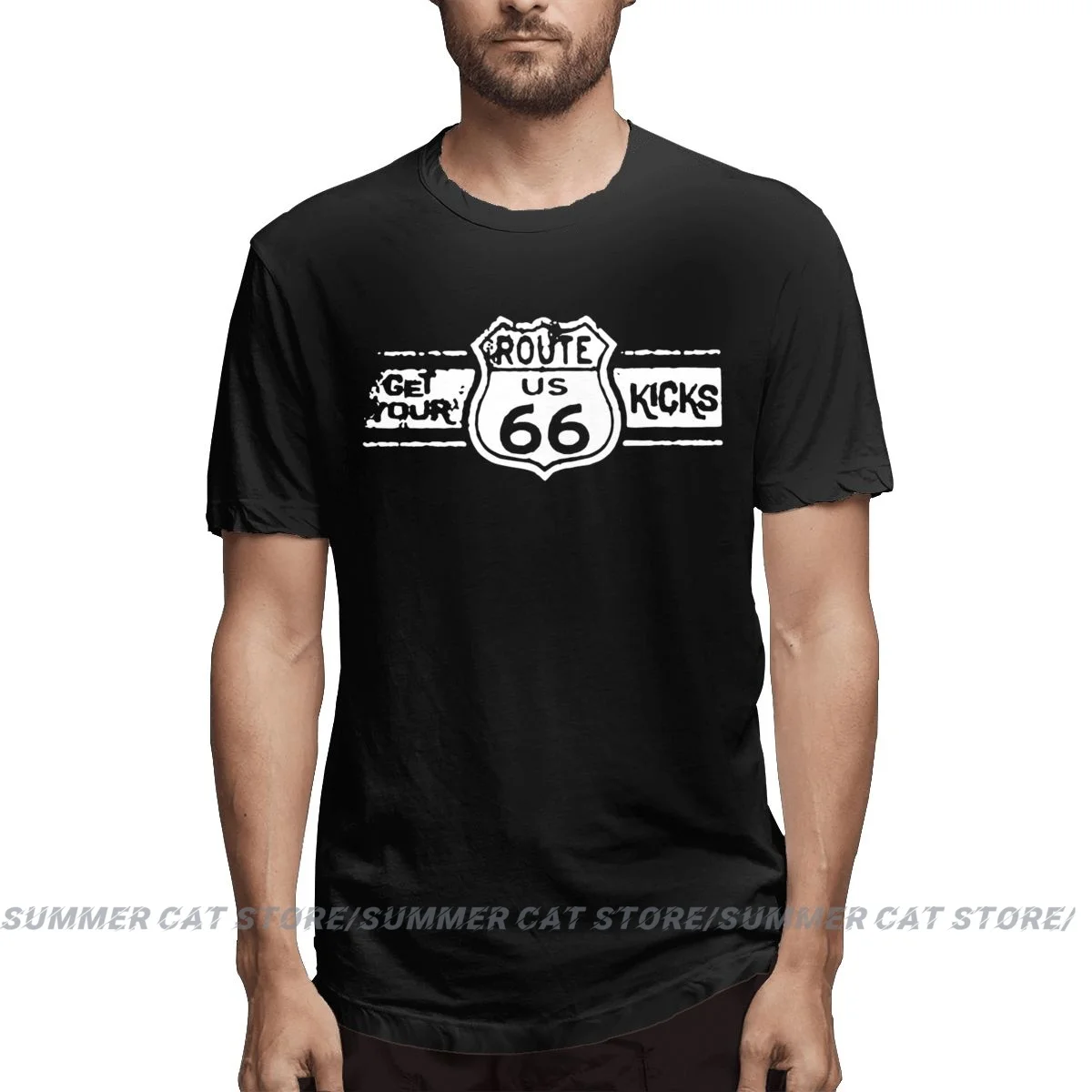 

Get Your Kicks Route 66 Classic Car T-Shirt Cotton Tee Shirt Hot Sales Men'S Short Sleeve O-Neck Summer Tops Tees T Shirt