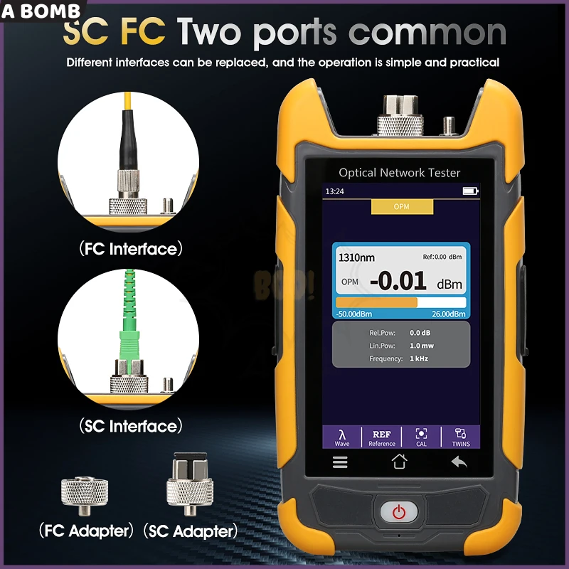 

AUA8513U/A SM MM OTDR 850/1300nm 1625nm Fiber Optic Reflectometer Touch Screen VFL OLS OPM Event MapEthernet Cable Tester