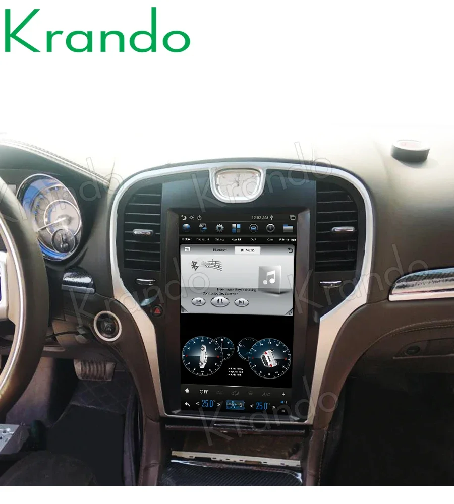 Фото Автомобильный радиоплеер с вертикальным экраном Krando Android 9.0 4G 64G 9,0 дюймов GPS для Chrysler 300C 13,3-2013 мультимедийный Carplay №5