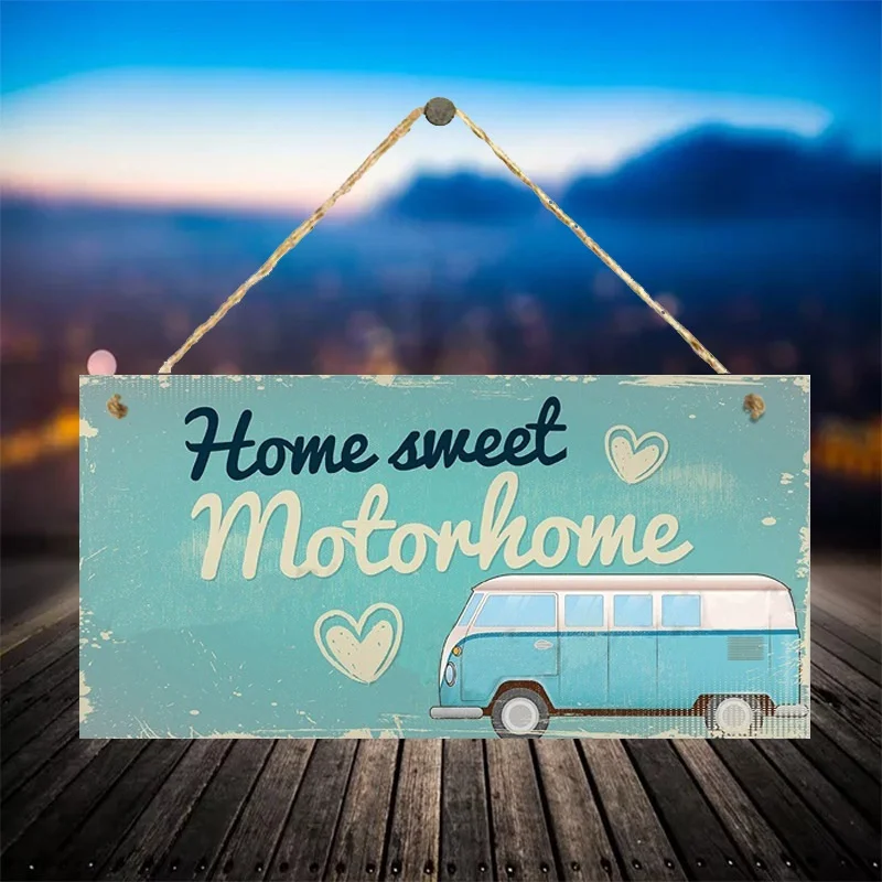 

" Home Sweet Motorhome "Wooden Hanging Plaque Home Decoration