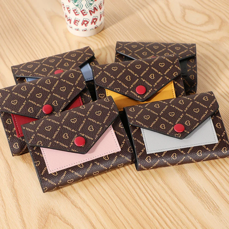 

Кожаные маленькие кошельки для женщин, роскошный брендовый дизайнерский короткий кошелек со сращением, Дамский короткий бумажник на молнии с монетницей и держателем для кредитных карт