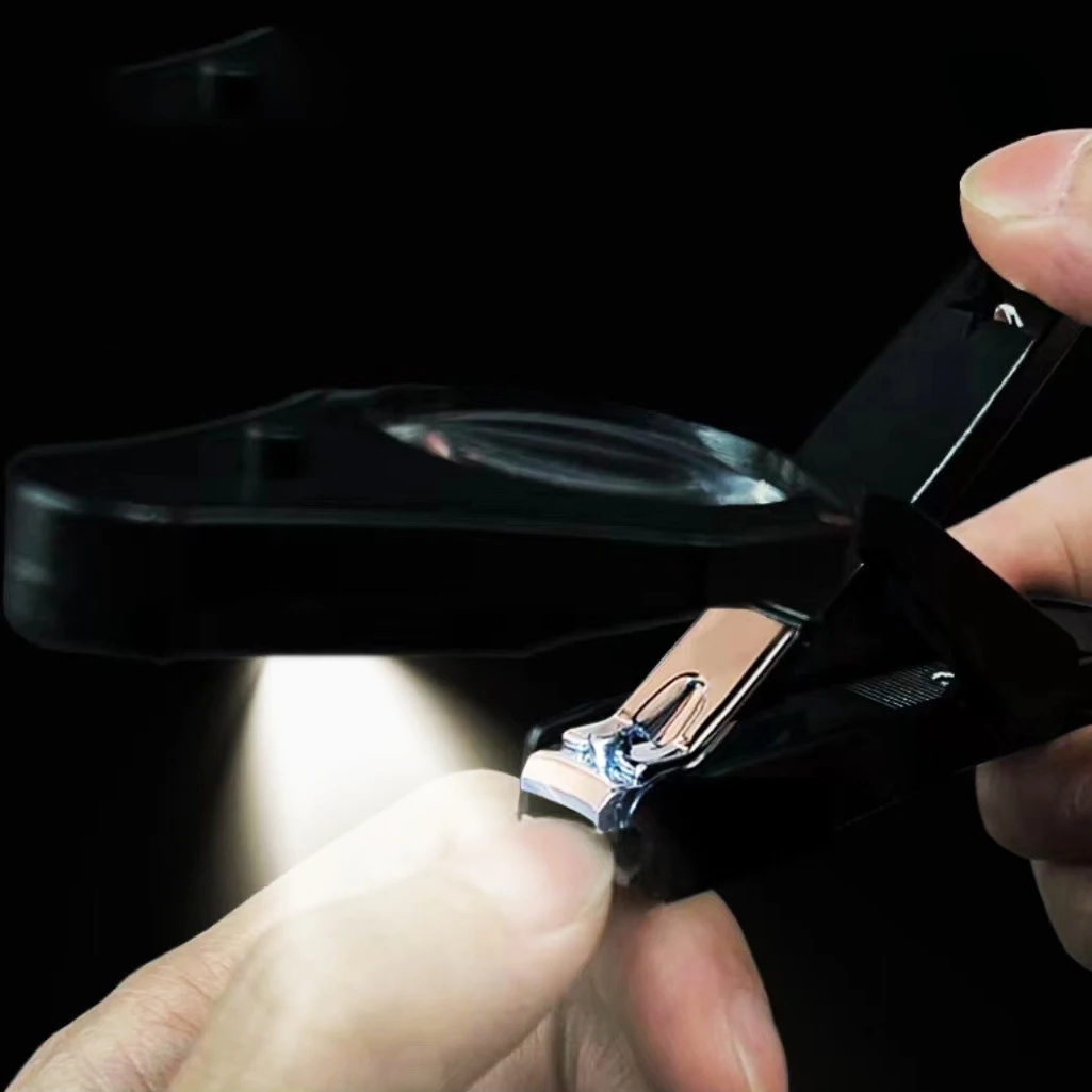 Машинка для стрижки ногтей со светодиодной лупой детей пожилого возраста защита