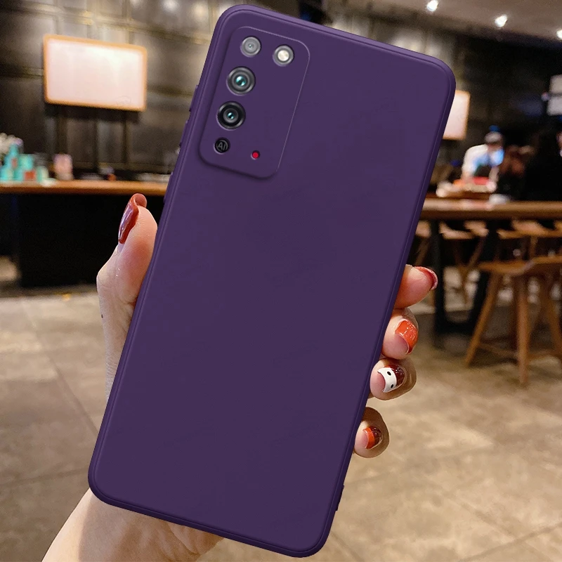 Фото Оригинальный квадратный чехол из жидкого силикона для Honor X10 Max 5G X10 Pro X30 Max, мягкий TPU, защита камеры, противоударный чехол 360° №2
