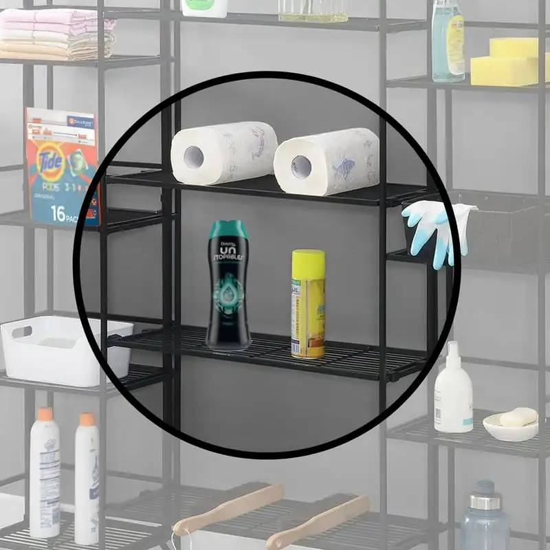 

Storage Shelf Metal Extension Set of 2, Black