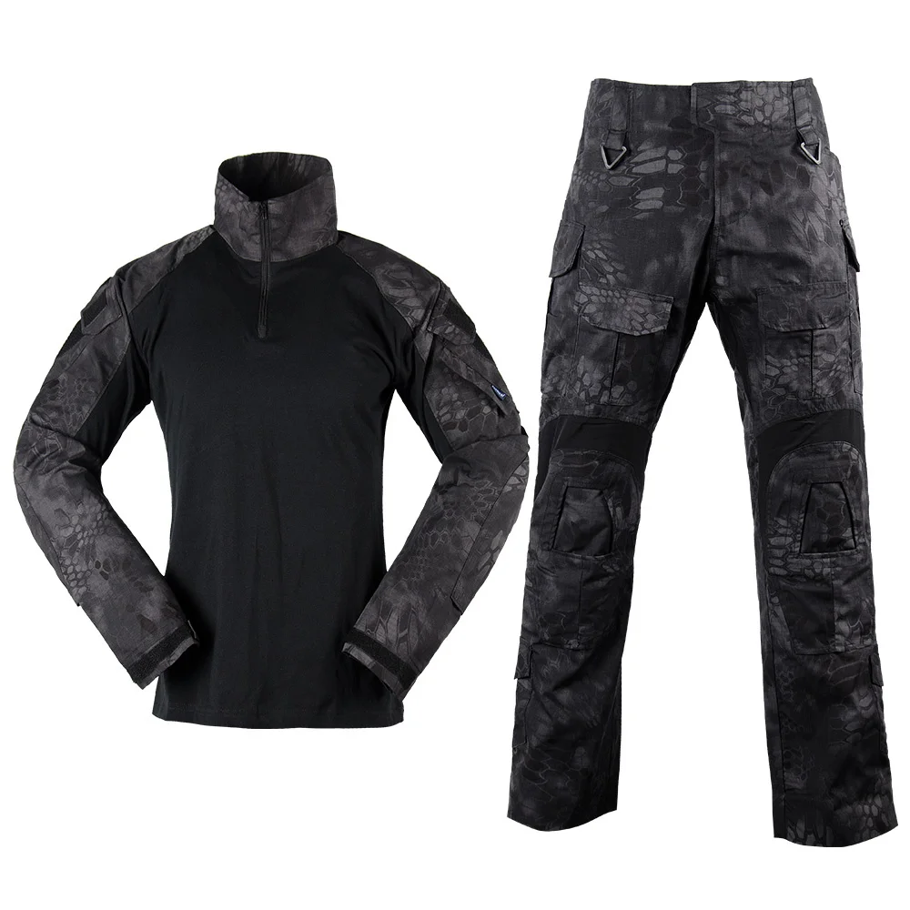 

Camo Tactical Sets Men US Army Military Paintball Gen3 Combat Shirt Pants Rapid Assault Sleeve Slim Fit Long Sleeve Top Uniform
