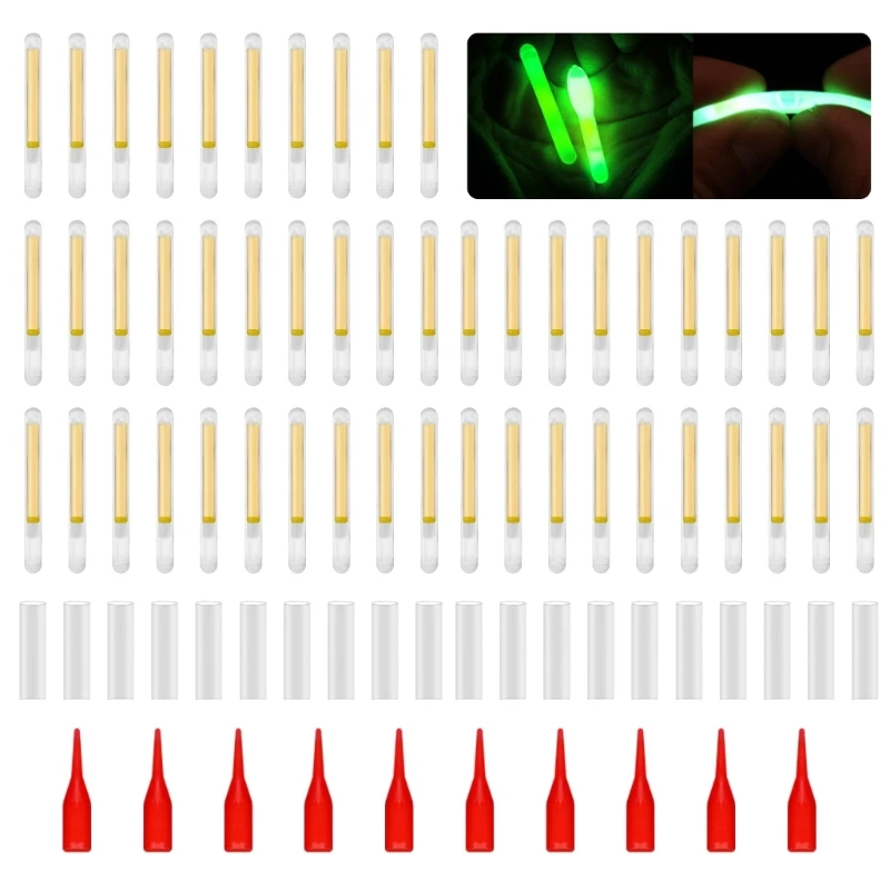 

50 шт. яркие рыболовные световые палочки наконечник удочки светло-зеленые флуоресцентные световые палочки для ночной рыбалки