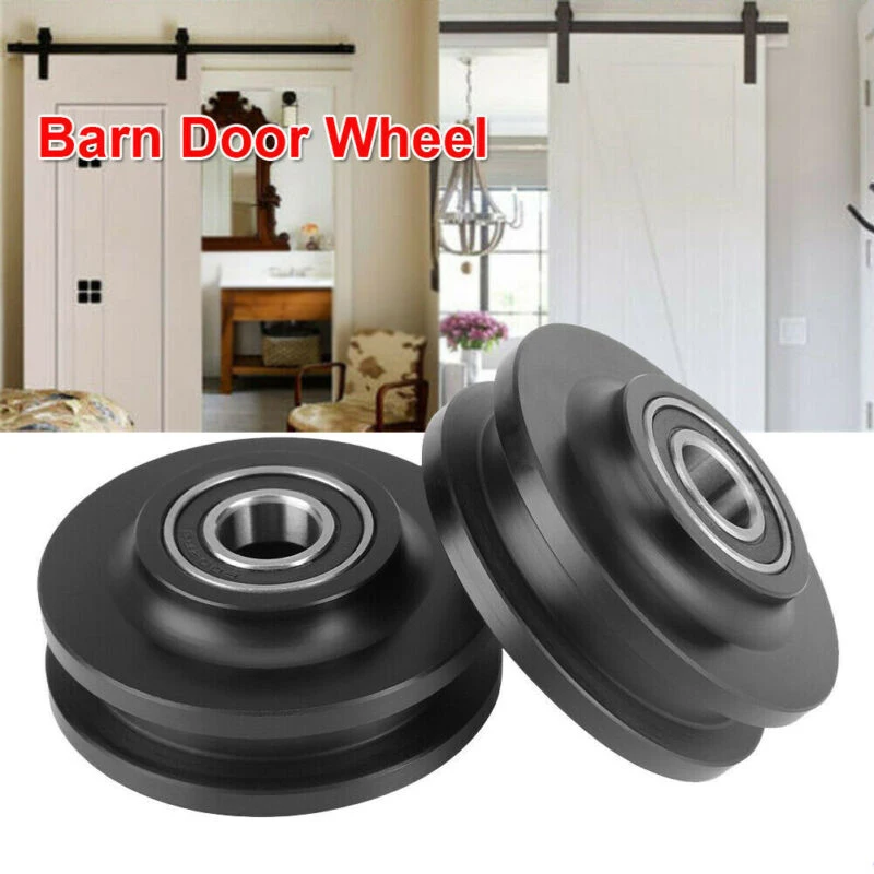 

2pcs Sliding Grinding Spraying Barn Door Wheel Closet Pulleys Hardware Kit Roller Cabinet Window Pulley Modern Accessories