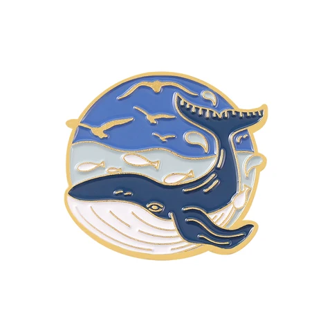 Эмалированная булавка с китом, мечтательная горбатая брошь с китом, кошка, русалка, Aniaml, художественные металлические значки, сумка, булавки для одежды, ювелирные изделия, подарки