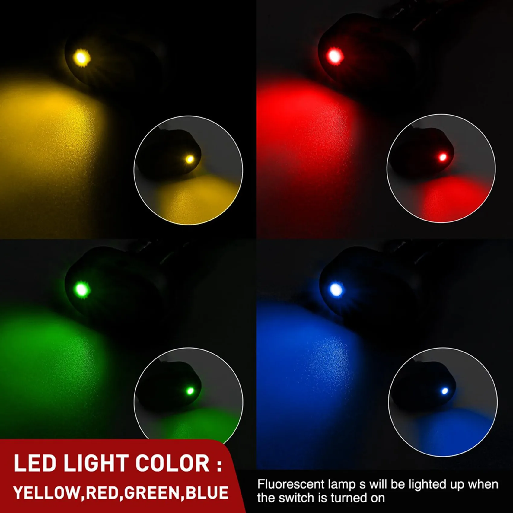 Фото 【ПОСЛЕДНИЙ ШАНС】10 шт. LED-переключателей с подсветкой, 12В, с подсветкой, для включения/выключения, 30А, 3-контактный, SPST, овальной формы, с отверстием 12 мм №4
