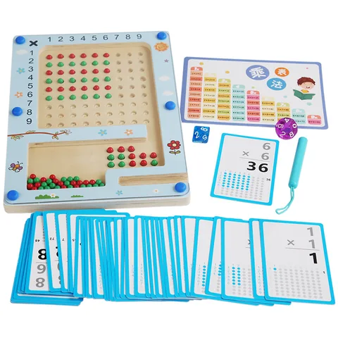 Магнитная доска для счета математики Монтессори, игрушки для обучения мелким мотором, деревянный стол для умножения, Игрушки для раннего развития для детей