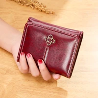wallets for women three fold luxury wallets wax oil skin coin bag hasp short wallet small woman wallets clutch bag cartera mujer