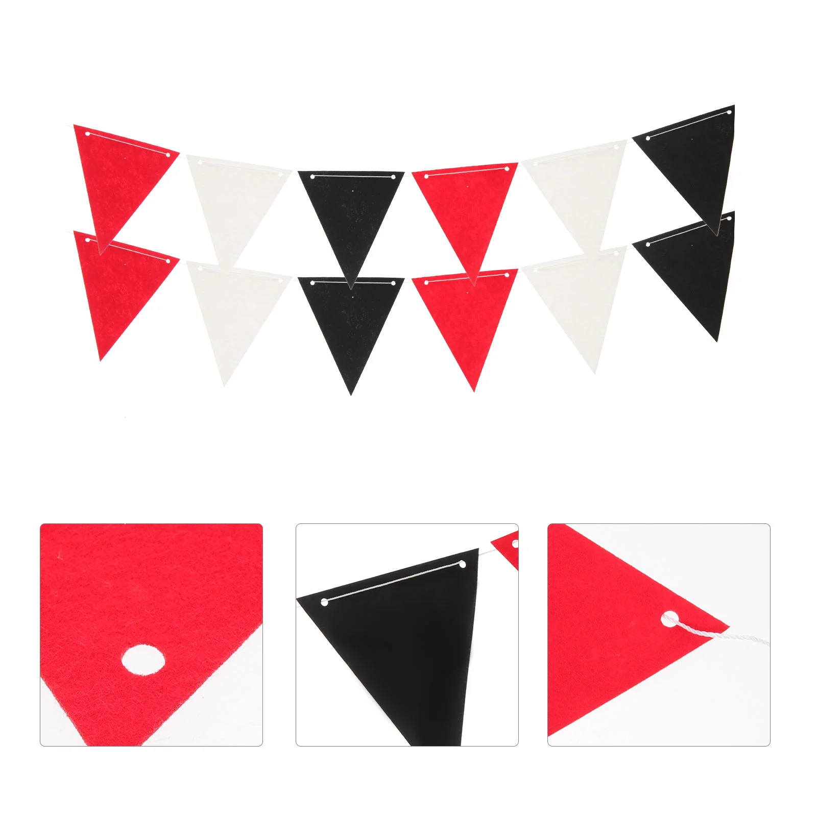 

Red Black White Pennant Decorative Banner Party Background Graduation Supplies Bunting Congrats Yard Photo Prop Wall Hanging