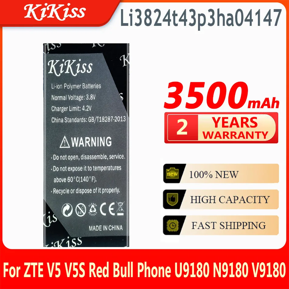 

3500mAh Li3824T43P3hA04147 Battery For ZTE Blade HN V993W V5 V5S N918ST U9180 V9180 N9180 Red Bull Batteries Tracking Code