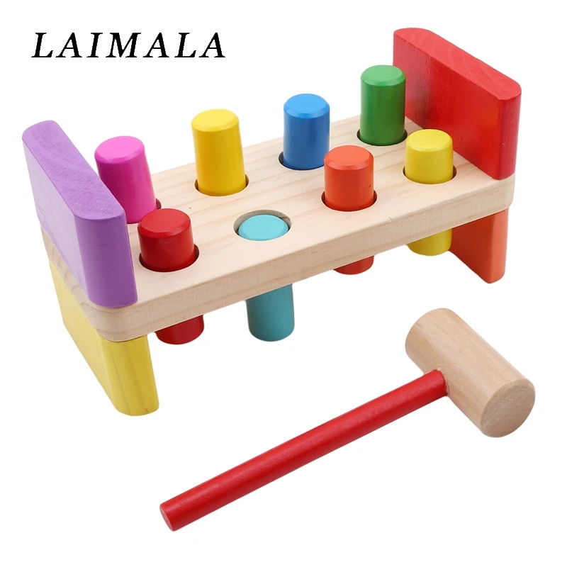 

Wooden Pounding Bench With Hammer Kids Preschool Toys Multifunctional Tool Maintenance Box Baby Nut Combination Birthday Gift