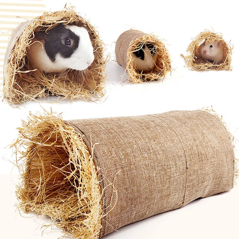 

Funny Rabbit Hideaway Toy Animal Grass Straw Bunny Tunnel Toy Breathable Guinea Pig Chinchilla Ferret Hamsters Rats Tunnel