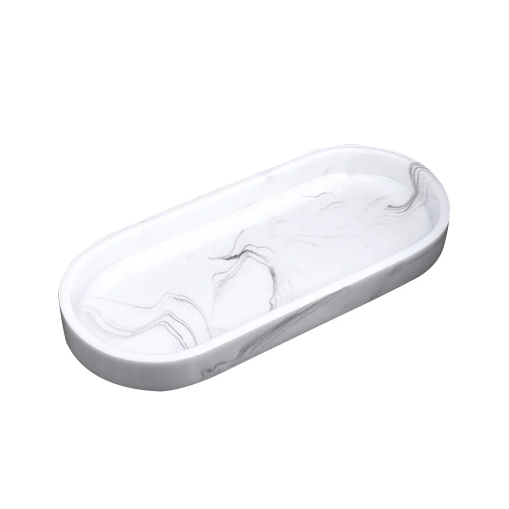 

Jewelry Display Towel Holder Bathroom Tray Chinese Style Resin Countertop Home Hotel Household Marble Pattern Practical