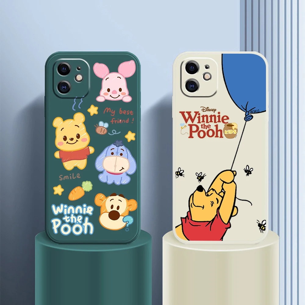 

Чехол для iphone, 13 Pro Max, 12, 11, XS, X, XR, 7, 8 plus, с прямыми краями, с изображениями винни-пуха