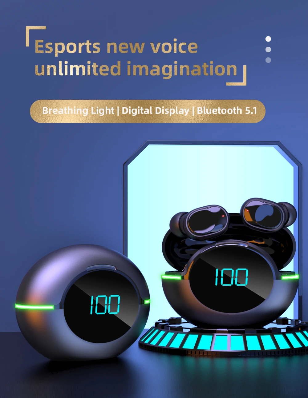 Tws Y80 Bluetooth 5.1 Wireless Headphones Charging Case 9D Stereo Sports Waterproof Headphones with Microphone for IOS/Android