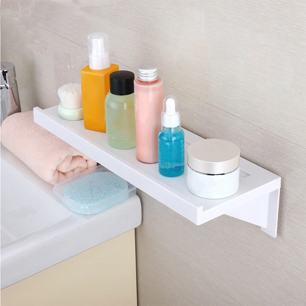 

1PC Floating Frame Adhesive Bathroom Wall Storage Housing Bathroom Bathroom Wall Hanging Free Punch Rack Plastic Rack