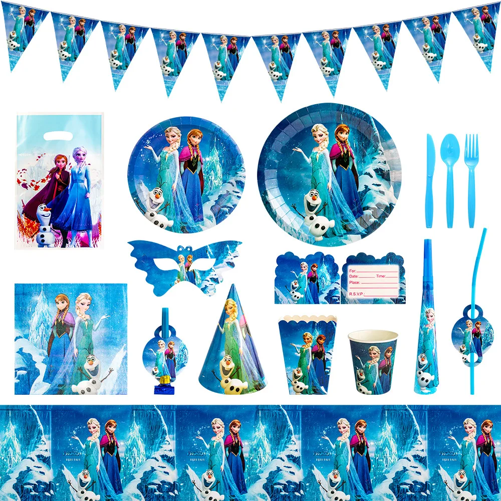 

Disney, «Холодное сердце», детские украшения для девочек, шары, одноразовая посуда, Детские праздничные принадлежности