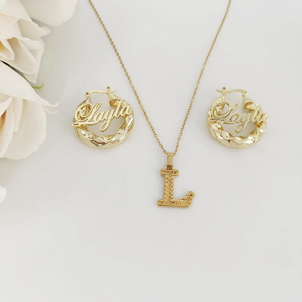 Набор ювелирных изделий DODOAI с надписью на заказ из нержавеющей стали именная