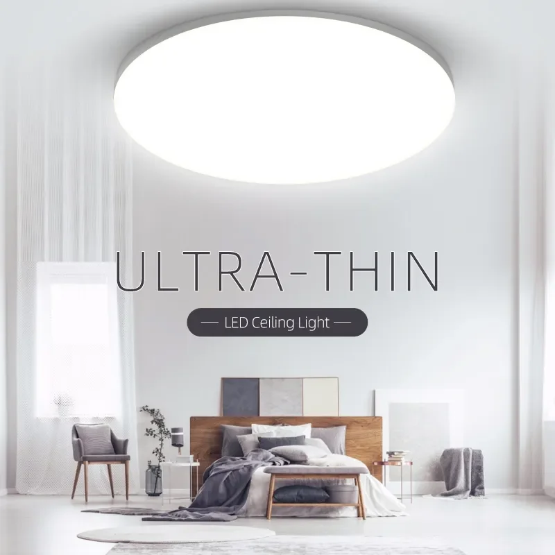 

Ультратонкие светодиодные потолочные светильники, современные панельные лампы с поверхностным креплением для гостиной, спальни, кухни, 30 В...