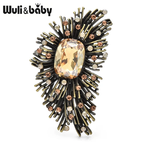 Wuli&baby винтажная брошь с кристаллами