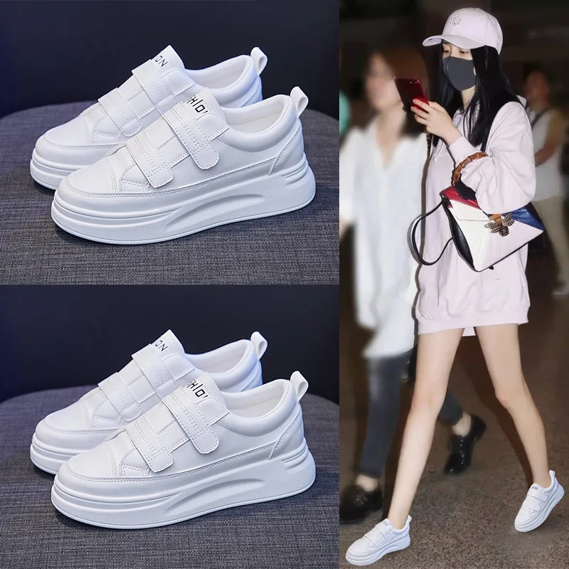 

Женские маленькие белые туфли, новинка весны 2022, туфли в Корейском стиле для скейтборда, женские студенческие туфли на толстой подошве, туфл...