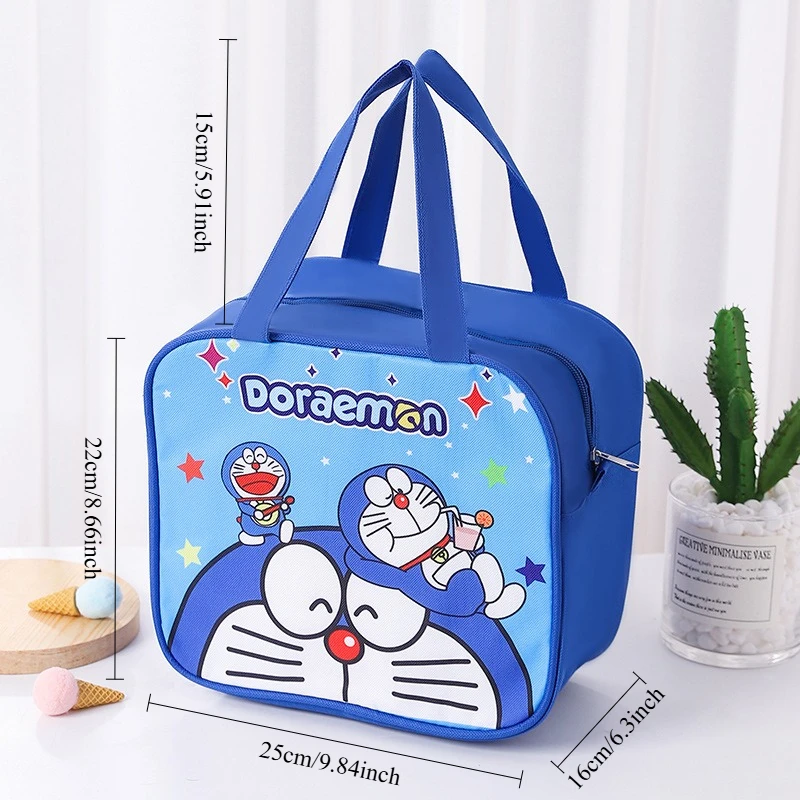 Фото Новая термоизолированная сумка Doraemon, сумка для обеда, сумки для обеда для женщин, портативная сумка-холодильник, сумка-тоут, сумка-холодильник, сумка для еды Kawaii №4