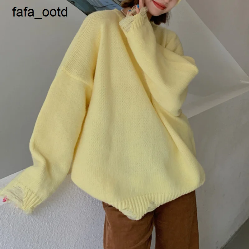 

Loose Lazy Wind Pullover Sweater for Girls in Autumn and Winter Soft Waxy Salt Aging Long Sleeve Sweater Fashion