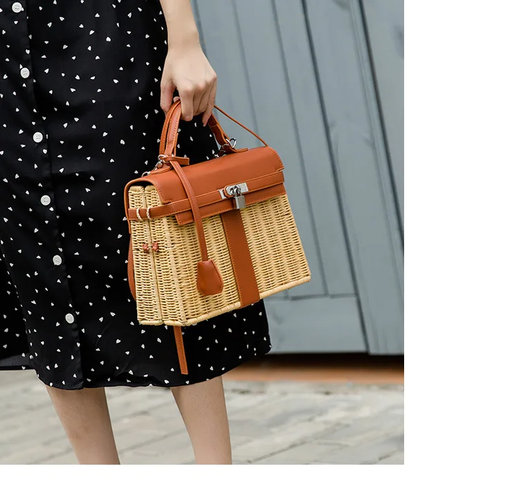 Fashion Summer straw bag Women Handbags Designer Wicker Woven Hobo Bag tote beach bag  Summer New Flap Crossbody Bag