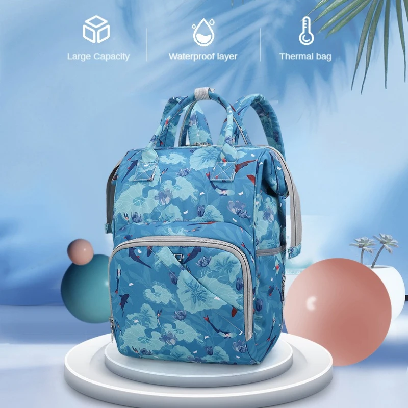 

Flowers Maternity Bag for Baby for Mom Cartoon Pattern Maternity Backpack Baby Nappy Bag Waterproof Travel Diaper Bags Packages