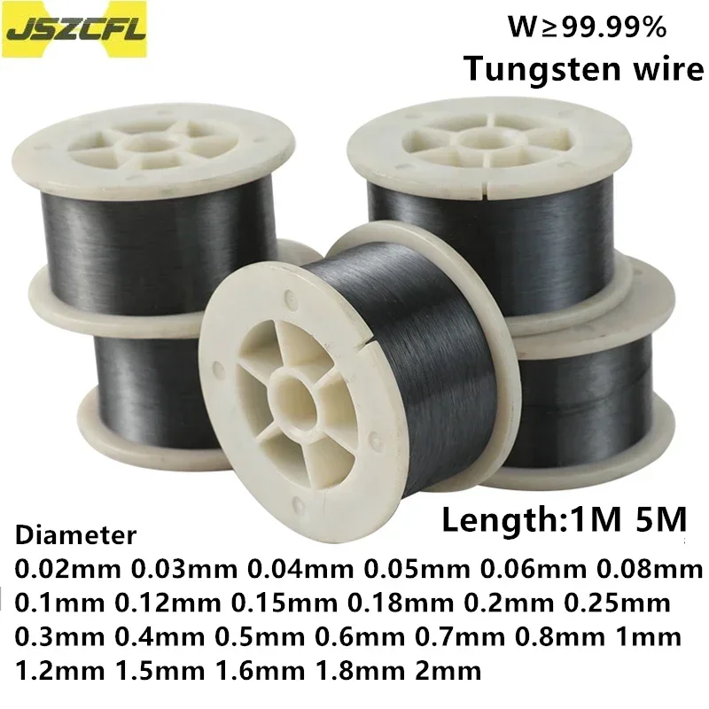 High Purity 99.99% Tungsten ire Metal Diameter 0.01mm-2mm For Air Purifier Electrostatic Precipitator Diy Length 1m 5m