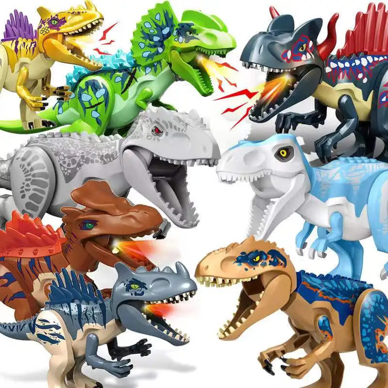 

36 Style New Big Jurassic Dinosaur World Spinosaurus Ankylosaurus Dino Building Block MOC Model DIY Bricks Educational Toys Gift