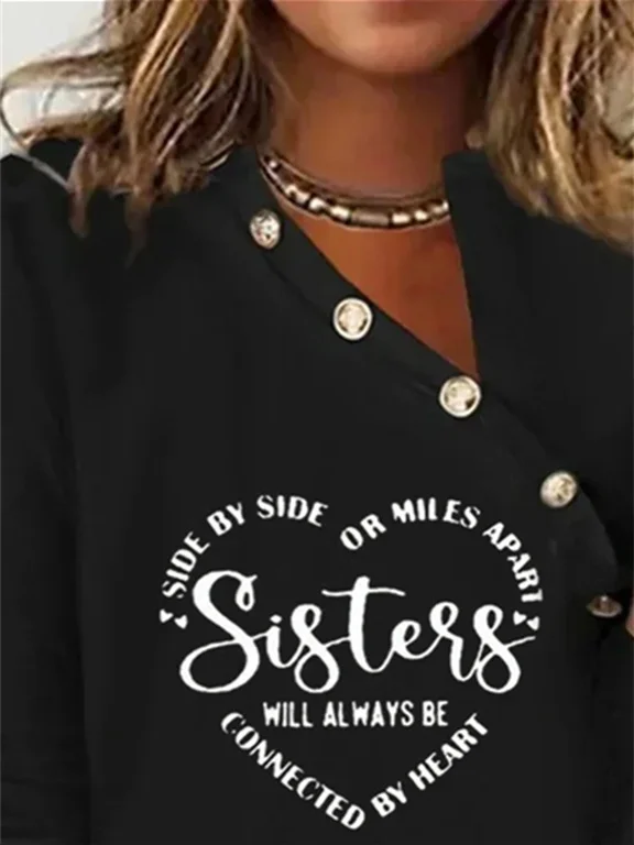 Женский топ с длинным рукавом и V-образным вырезом