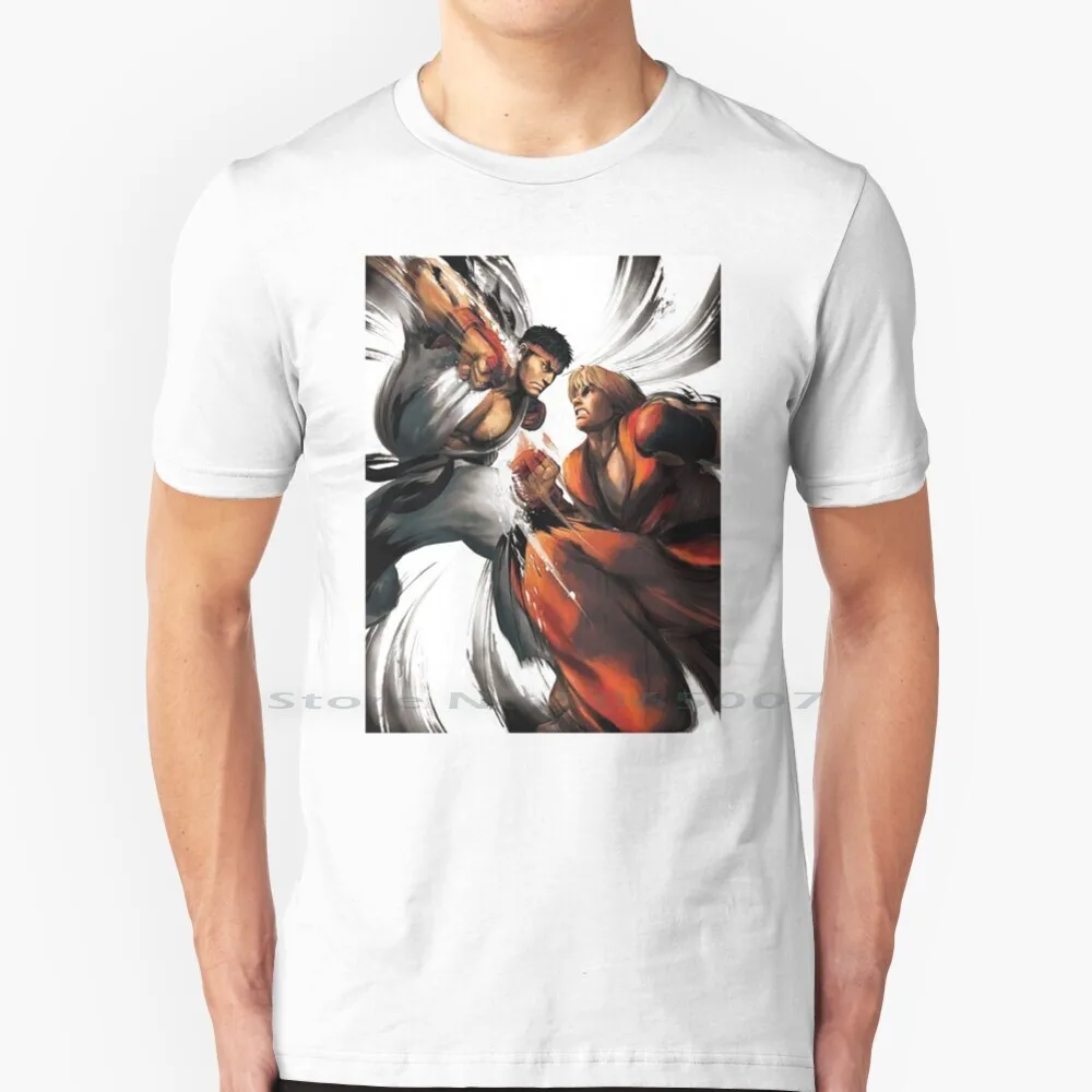 Ryu Vs Ken футболка из 100% хлопка крутая большого размера 6xl модная в подарок |