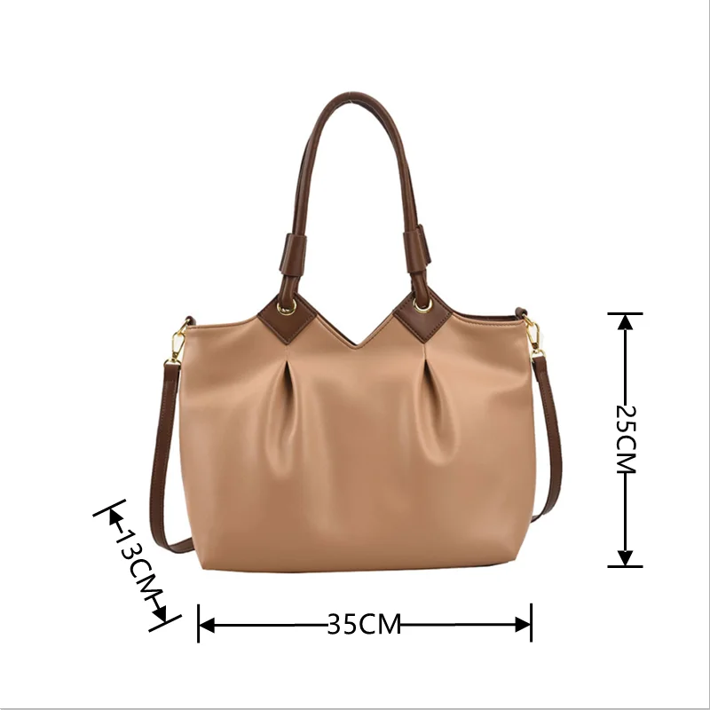 Women Retro Simple Large Capacity One Shoulder Hand Bag Fashion Portable Solid Color Crossbody Tote Bags for Women женский Bolsa