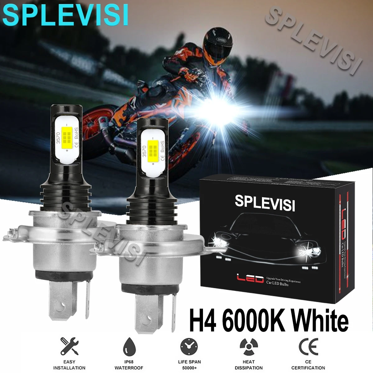 

2x 70W white led motorcycle headlight For KTM 1290 2014-2018 KTM 150 2017 2018 KTM 200 2014-2016 KTM 250 2016-2019