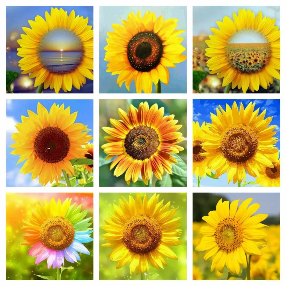 

Diamond Embroidery Full Square/Round Sunflower Picture Rhinestones Diamond Painting Flower Handmade Hobby Gift Needlework