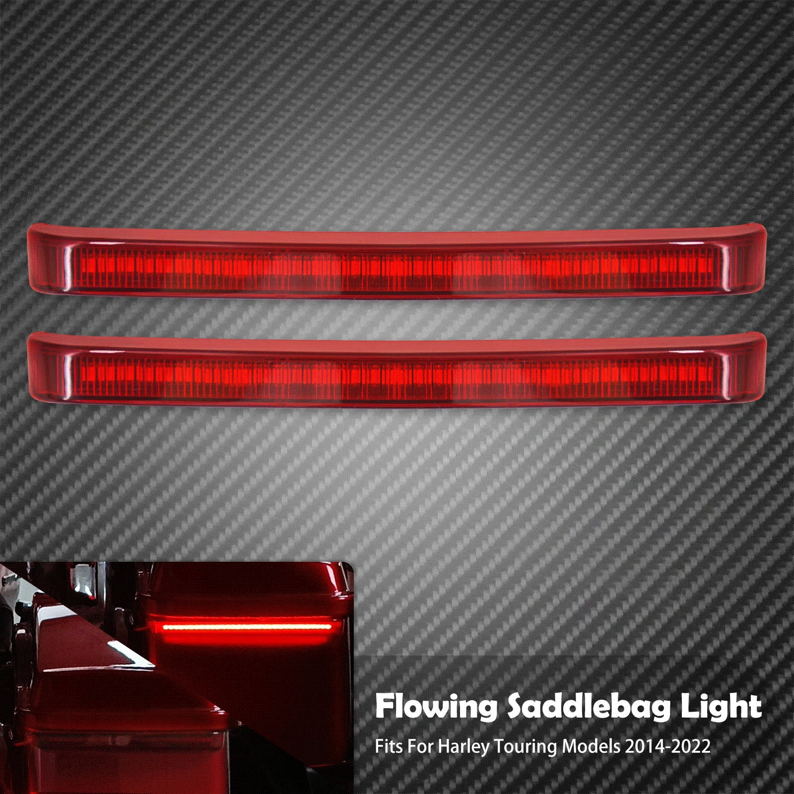 

Задняя седельная сумка для мотоцикла, плавный светодиодный стоп-сигнал, указатель поворота, акцентная лампа для Harley Touring Road King Electra Glide 2014-2023