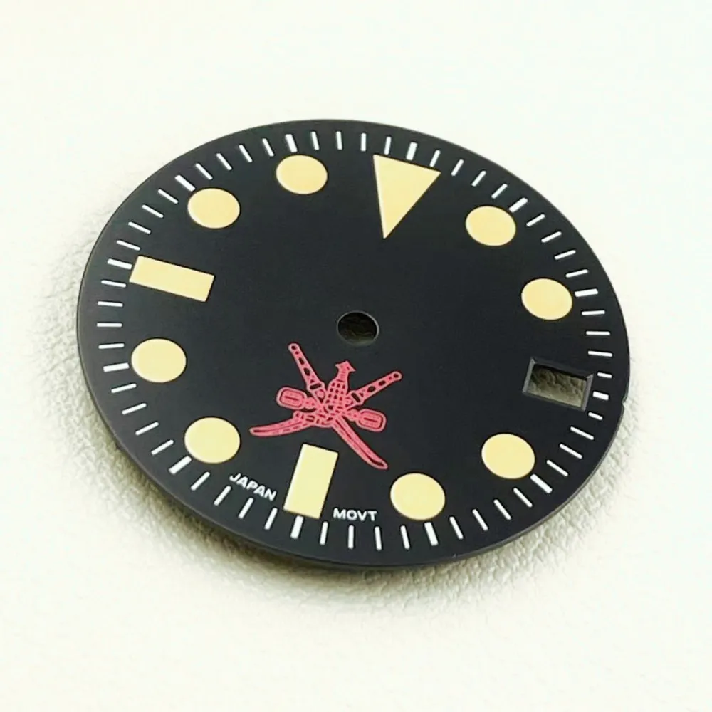 NH35 dial retro Middle East face plate green luminous literal suitable for NH35 NH36 movement watch accessories diameter 28.5mm